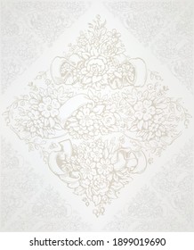 Damask element ornament. Elegant texture for wallpapers, backgrounds and greeting card