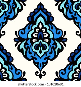 Damask ethnic floral pattern vector