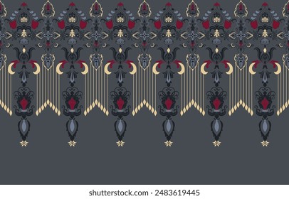 damask ethnic tribal pattern For printing pictures on cloth, wrapping, and seamless pictures.
