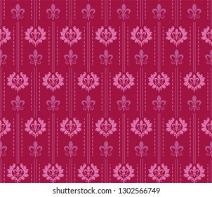 Damask for fabric design. Seamless pattern. Vintage fashion. Repeating background. Flower vector. Vector illustration