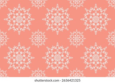 Damask Fabric Endless Islamic Pattern Background Folk Embroidery, Aztec Ornament Print. Design for Carpet, Wallpaper, Clothing, Wrapping, Fabric