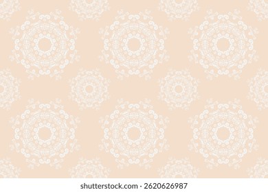 Damask Fabric Native Traditional Pattern Dressfolk Embroidery, Aztec Ornament Print. Design for Carpet, Wallpaper, Clothing, Wrapping, Fabric
