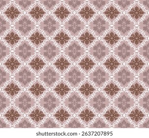 Damask fabric pattern, abstract, ethnic, Damask pattern, full fabric, brown, brown, for textile, decoration, cloth, clothing, curtain, pillow, carpet, illustration, vector