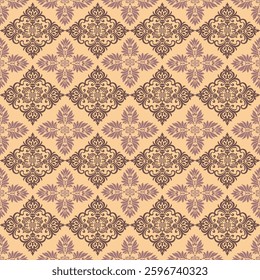 Damask fabric pattern is a design that features intricate and complex motifs, often with a smooth surface created by weaving techniques that give it a sharp and dimensional appearance. The pattern usu