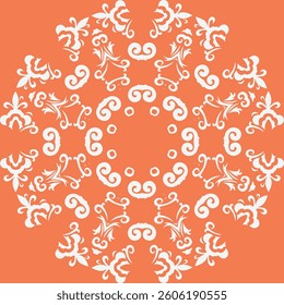 Damask Fabric Patterns Traditional Abstract Colorful Pattern Background Folk Embroidery, Aztec Ornament Print. Design for Carpet, Wallpaper, Clothing, Wrapping, Fabric
