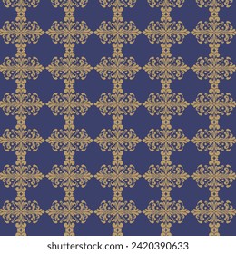 Damask Fabric textile seamless pattern Luxury decorative  Ornamental floral vintage Square style. Curtain, carpet, wallpaper, clothing, wrapping, textile