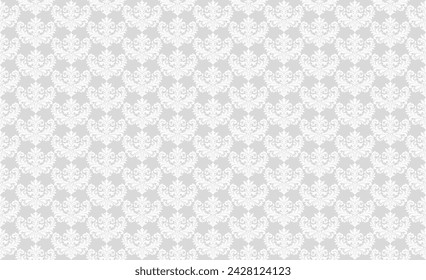 Damask Fabric textile seamless pattern background Luxury decorative Ornamental floral vintage style. Curtain, carpet, wallpaper, clothing, wrapping, textile
