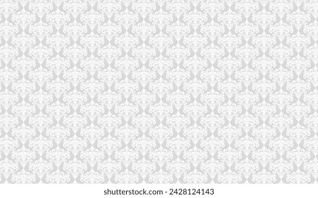 Damask Fabric textile seamless pattern background Luxury decorative Ornamental floral vintage style. Curtain, carpet, wallpaper, clothing, wrapping, textile