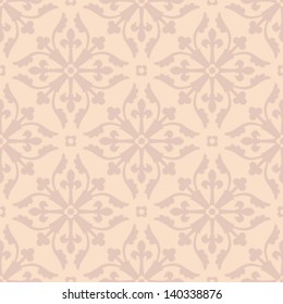 Damask Fleur-de-Lis Flowers Seamless Background Pattern
