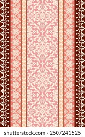  Damask floral abstract pattern Design for background ,Capet,wall paper,clothing, wrapping,batik ,fabric , embroidery .