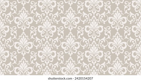 Damask floral design element. Graphic ornament royal wallpaper vector background.