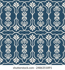 Damask floral design element. Graphic ornament royal wallpaper vector background.