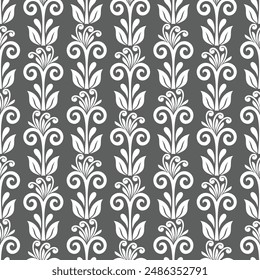 Damask floral design element. Graphic ornament royal wallpaper vector background.