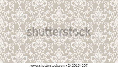 Damask floral design element. Graphic ornament royal wallpaper vector background.