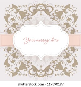 Damask floral invitation card
