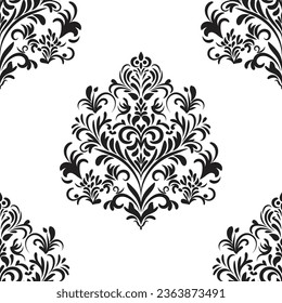 Patrón de mosaico de motivos florales de Damasco. Baldosas de lujo aisladas.