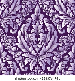Damask floral ornament background pattern.