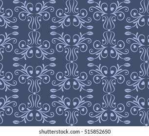 Damask floral ornament. Seamless pattern. Vintage.  Luxury texture for wallpapers and backgrounds.  Vector illustration.