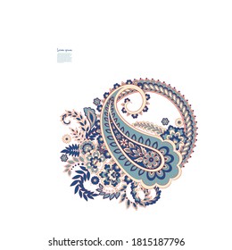 Damask Floral Paisley isolated Vector pattern