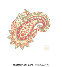 Damask Floral Paisley isolated Vector pattern