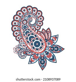 Patrón de vectores aislado de Damask Floral Paisley