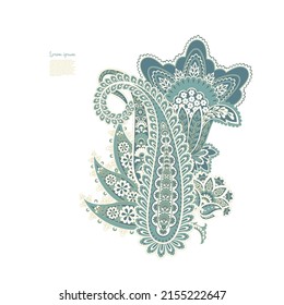 Patrón de vectores aislado de Damask Floral Paisley