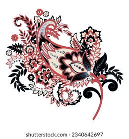 Damask Floral Paisley isolated Vector pattern