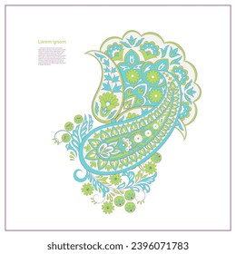 Damask Floral Paisley isolated Vector pattern
