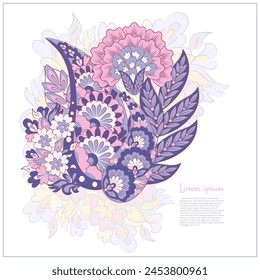 Damask Floral Paisley isolated Vector pattern