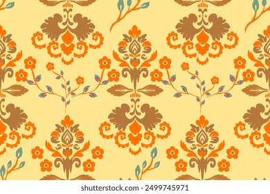 Damask Floral Pattern Arabesque Cloth Bandana Print.design for carpets, fabric patterns, pillows, blankets, scarves, shirts, pants, backgrounds, wallpaper.