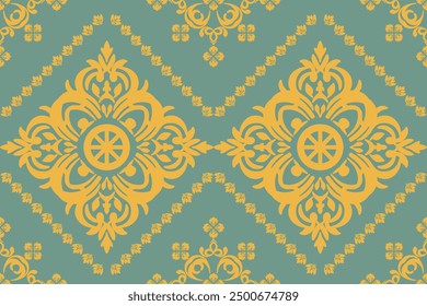 Damask Floral Pattern Arabesque Cloth Bandana Print.design for carpets, fabric patterns, pillows, blankets, scarves, shirts, pants, backgrounds, wallpaper.