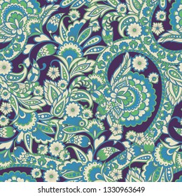 Damask floral pattern for decoration design. Elegance vintage arabesque ethnic background.