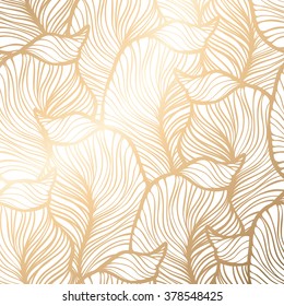Damask Floral Pattern. Royal Wallpaper. Vector Illustration. EPS 10. Gold Leaf Background