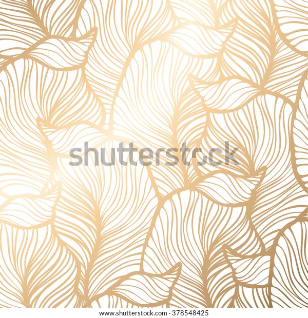 Damask floral pattern. Royal wallpaper. Vector illustration. EPS 10. Gold leaf background