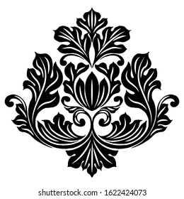 Vector Damask Element Isolated Damask Central Stock Vector (Royalty ...