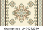 Damask Floral Pattern Vector. Arabesque Cloth  .Bandana Print.Silk  .Baroque Style  .Bohemian Decor   Border Embroidery .Carpet Pattern  .Cushion Cover ,Damascus Ornament  ,Damask Pattern 