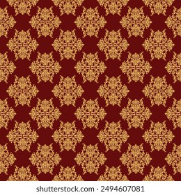 Vector con motivos florales Damasco. Paño arabesco .Impresión de Bandana.Seda .Estilo barroco .Decoración bohemia   Cubierta de cojín, adorno de Damasco, patrón de damasco 