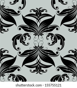 Damask  floral pattern. Vintage vector illustration.