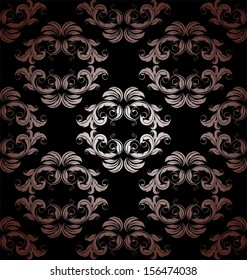 Damask  floral pattern. Vintage vector illustration.