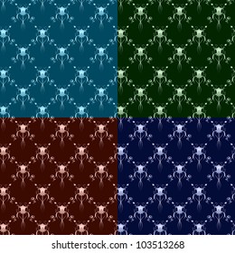 Damask floral patterns collection. Seamless vector background