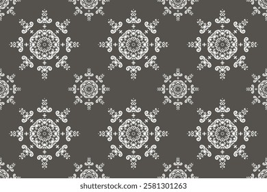 Damask Floral Patterns Diamond Shapes Islamic Geometric Patternfolk Embroidery, Aztec Ornament Print. Design for Carpet, Wallpaper, Clothing, Wrapping, Fabric