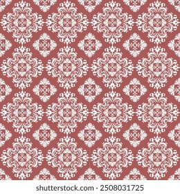 Damask  floral seamless pattern, abstract seamless ornamental pattern with peach fuzz color,design for wallpaper ,background,fabric,silk,saree, decoration.