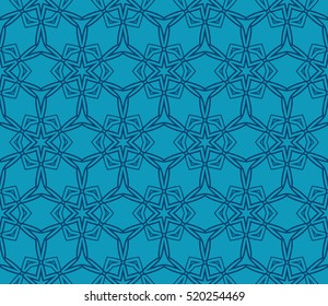 Damask floral seamless pattern background. Luxury texture for wallpaper, invitation. Vector illustration. Blue color.