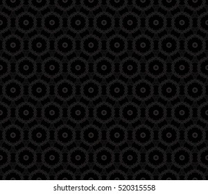 Damask floral seamless pattern background. Luxury texture for wallpaper, invitation. Vector illustration. Black monochrome