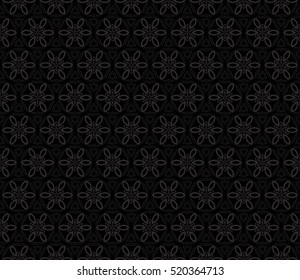 Damask floral seamless pattern background. Luxury texture for wallpaper, invitation. Vector illustration. Black monochrome