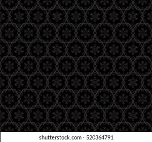 Damask floral seamless pattern background. Luxury texture for wallpaper, invitation. Vector illustration. Black monochrome