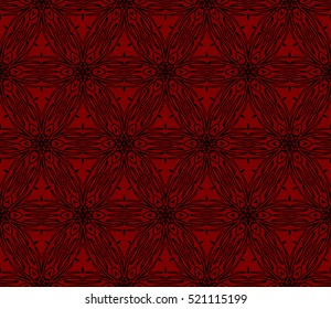 Damask floral seamless pattern background. Luxury texture for wallpaper, invitation. Vector illustration. red, black color
