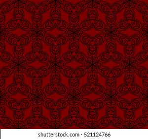 Damask floral seamless pattern background. Luxury texture for wallpaper, invitation. Vector illustration. red, black color