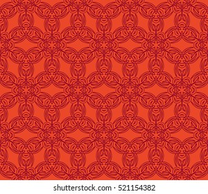 Damask floral seamless pattern background. Luxury texture for wallpaper, invitation. Vector illustration. red color