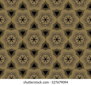 Damask floral seamless pattern background. Luxury texture for wallpaper, invitation. Vector illustration. gold on black.